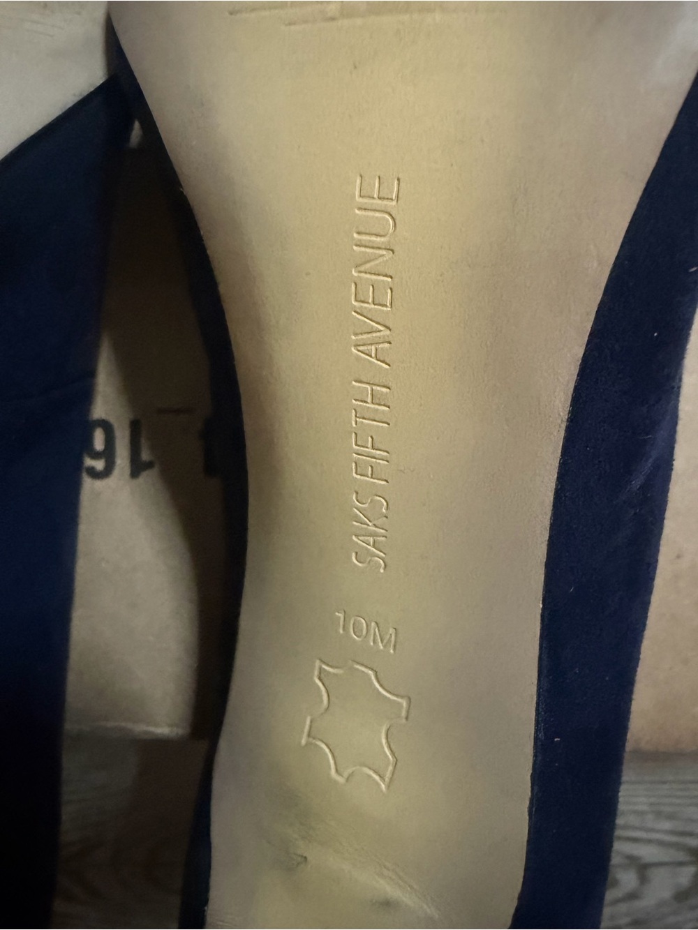 Saks Fifth Avenue Navy Suede Pointed-Toe Pumps - Women - Picture 7 of 8